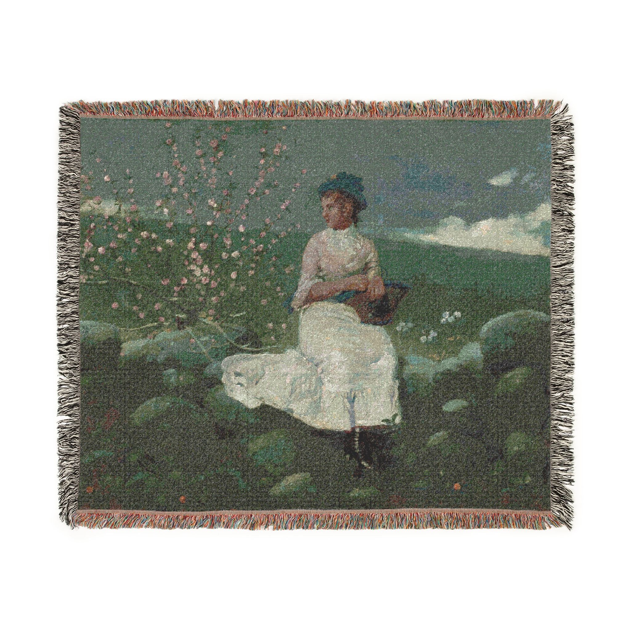 Winslow Homer - Peach Blossoms | Woven Tapestry Blanket - Image 2