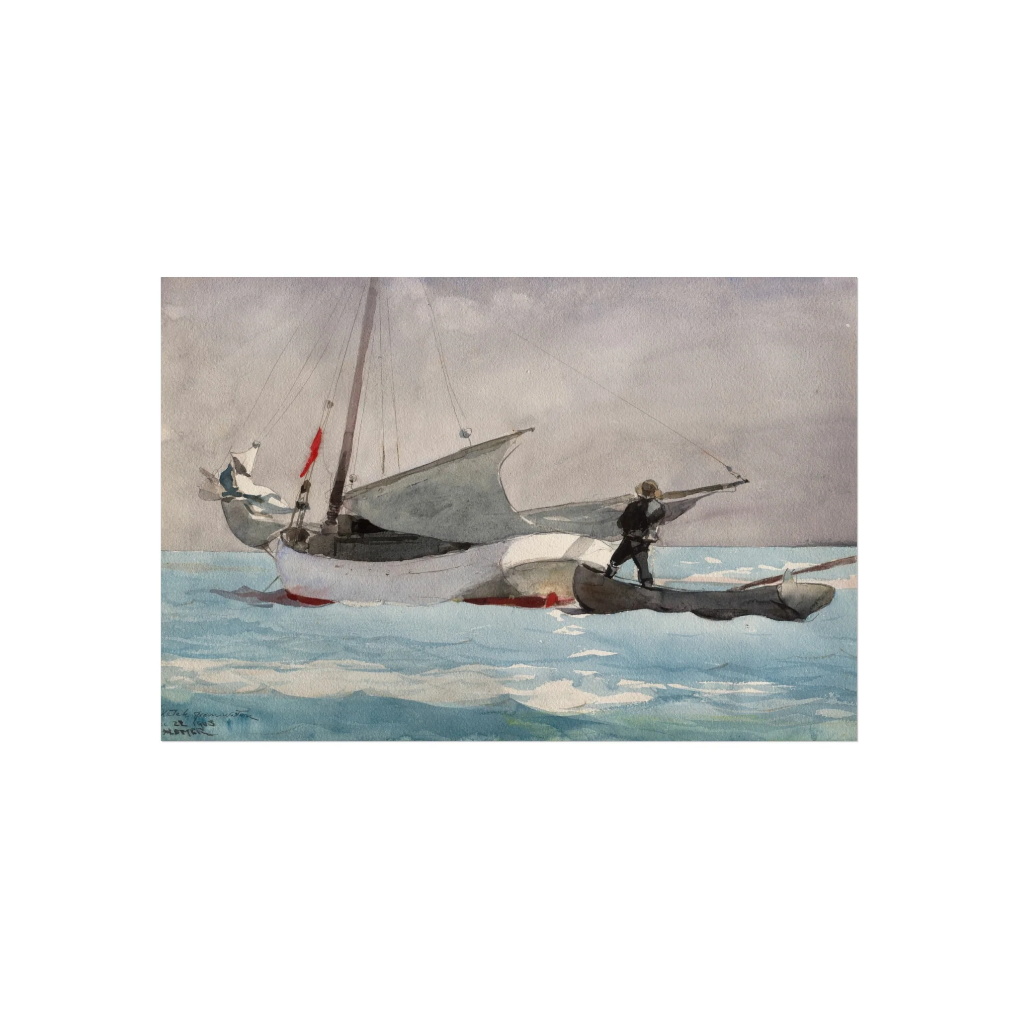 Winslow Homer - Stowing Sail | Fine Art Poster - Image 4