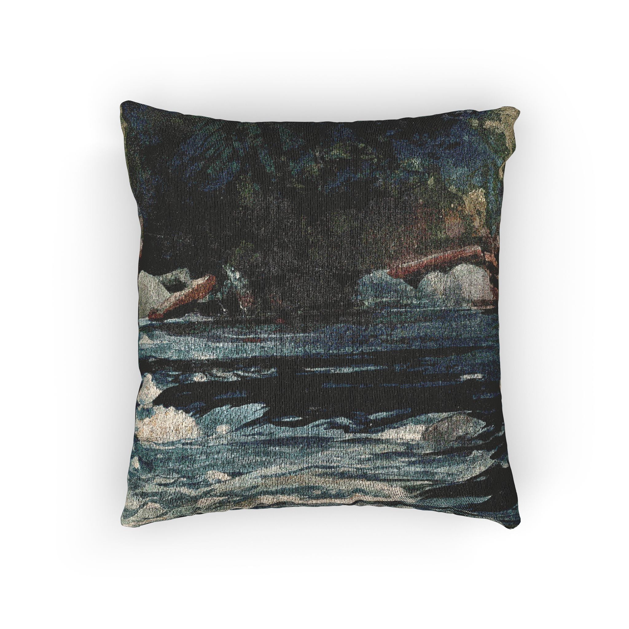 Winslow Homer - The Rapids, Hudson River, Adirondacks | Woven Pillow - Image 3