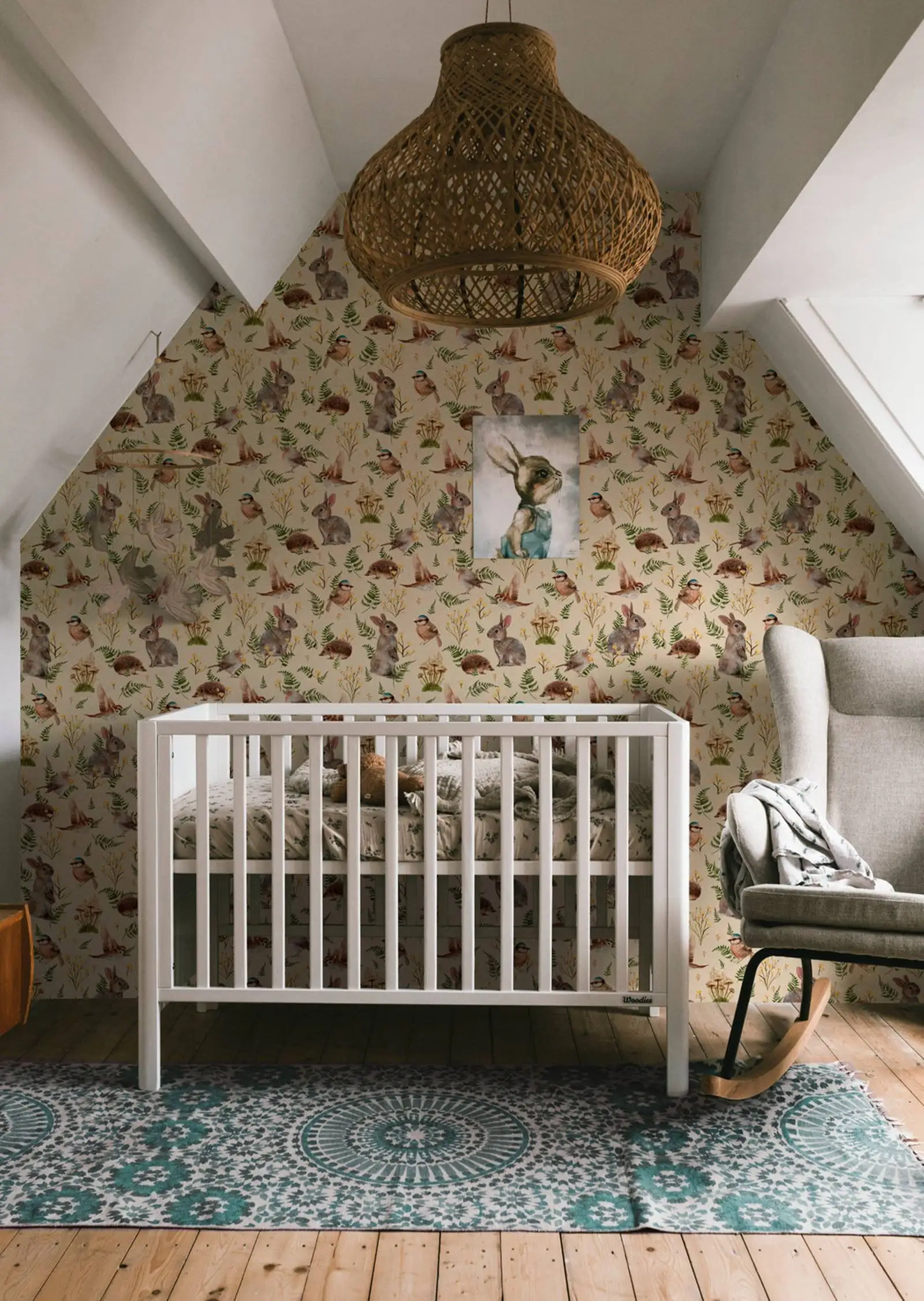 Woodland Bunnies Nursery Wallpaper - Image 2