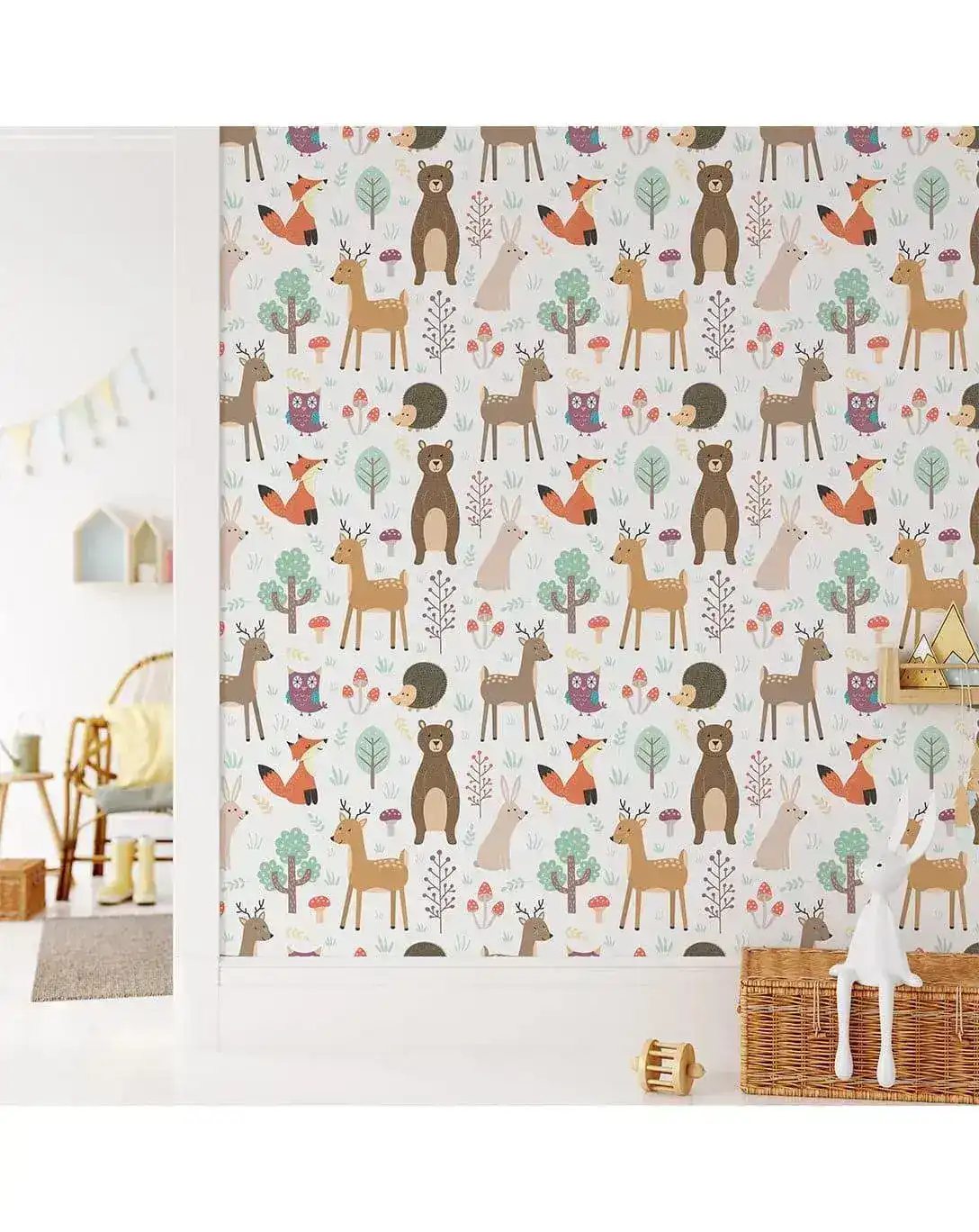 Woodland Critters Forest Animals Kids Removable Wallpaper - Image 2