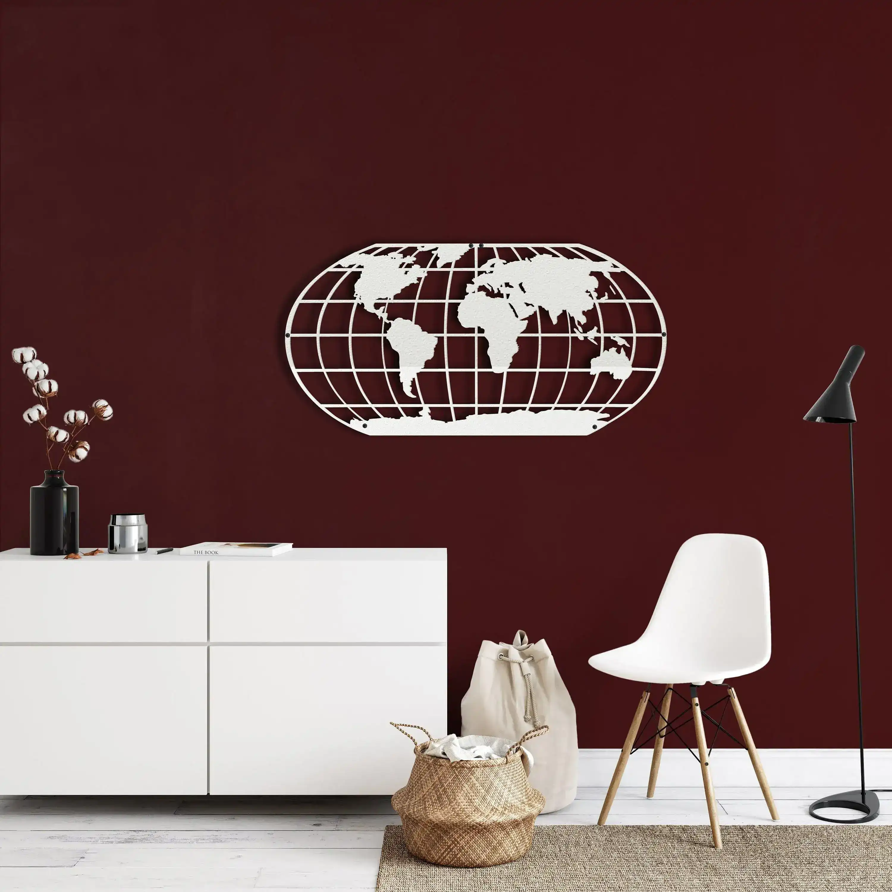 World Map Meridian Metal Wall Art - Image 12