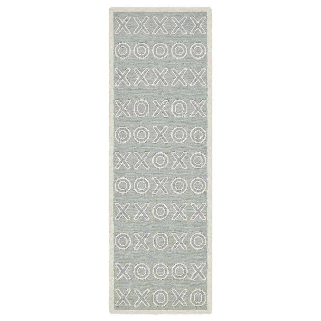 X O Pattern Hand Tufted Runner Rug