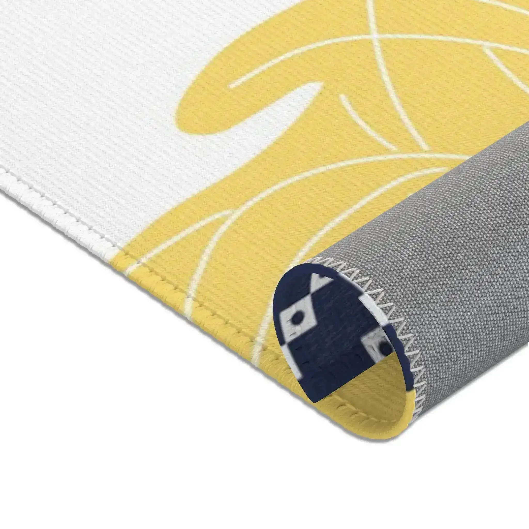 Yellow and Navy Cloud Pattern Accent Rug - Image 9