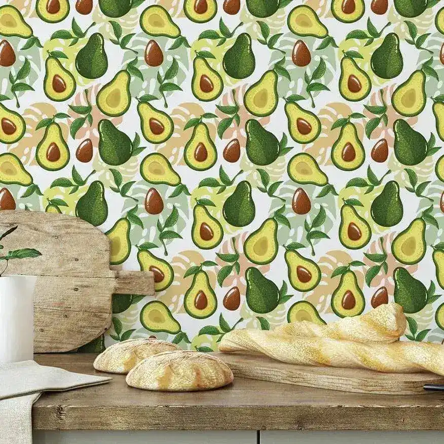 Yellow Green Avocado Kitchen Removable Wallpaper