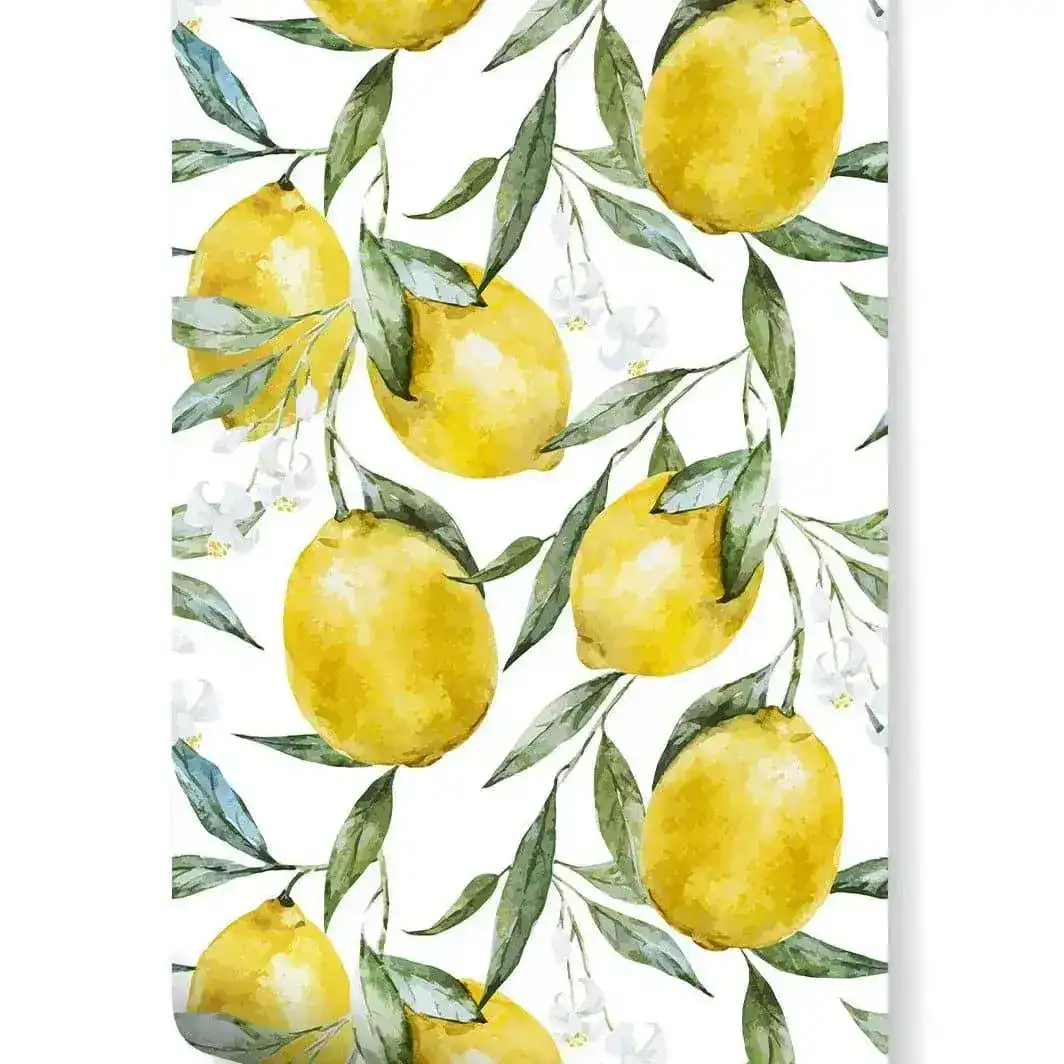 Yellow Lemon Green Fruit Kitchen Removable Wallpaper