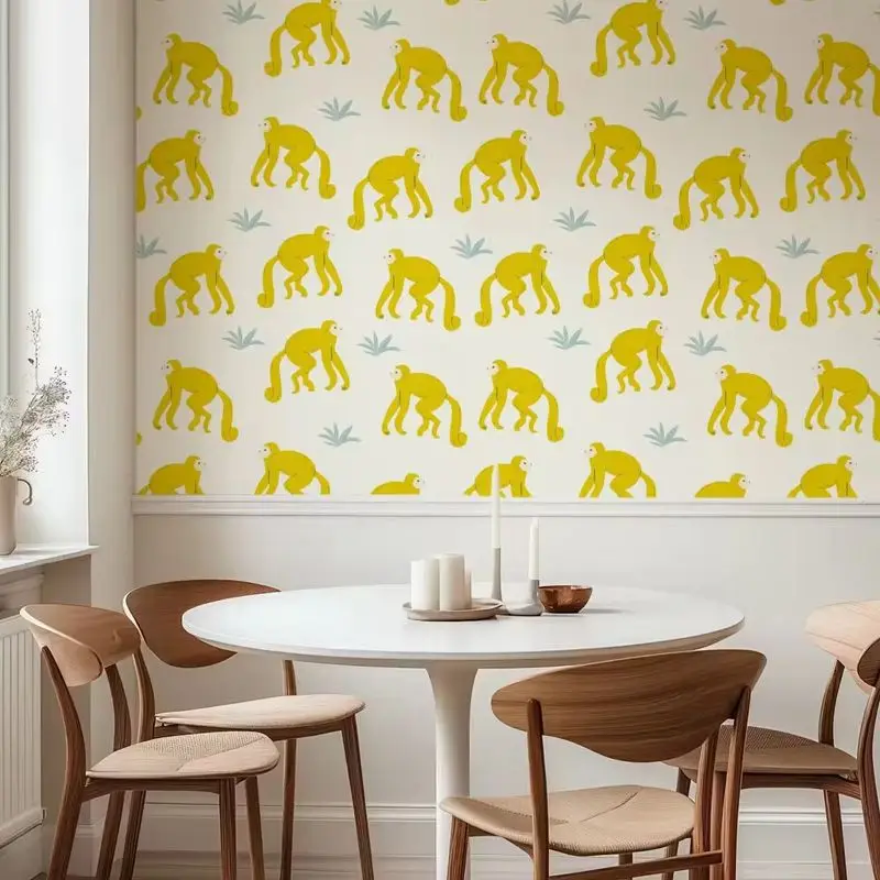 Yellow Monkeys Tropical Wallpaper - Image 2