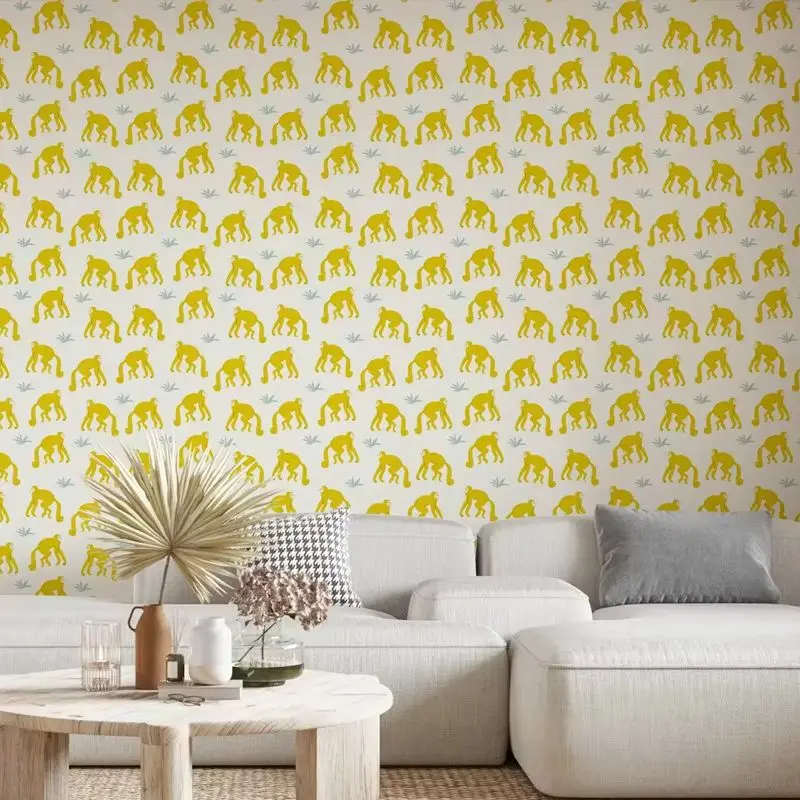 Yellow Monkeys Tropical Wallpaper - Image 4