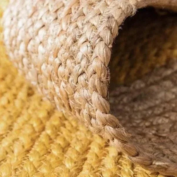 Yellow Oval Jute Rug - Image 4