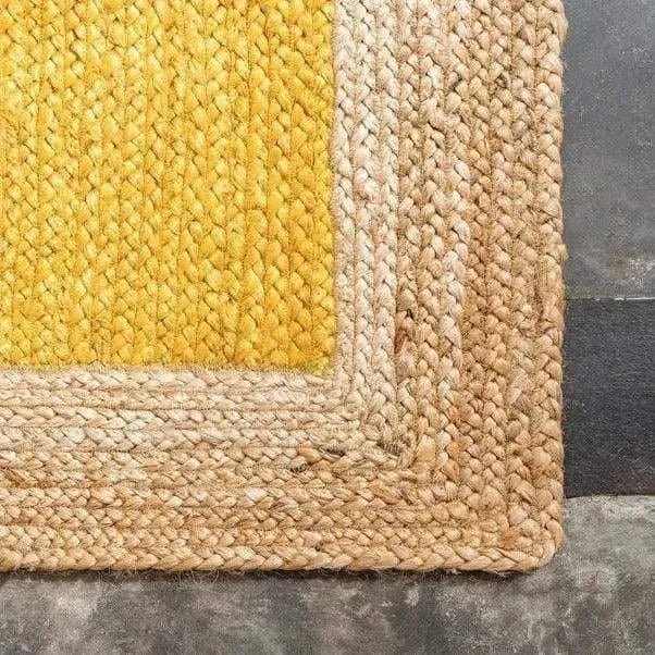 Yellow Rectangular Jute Rug - Image 4