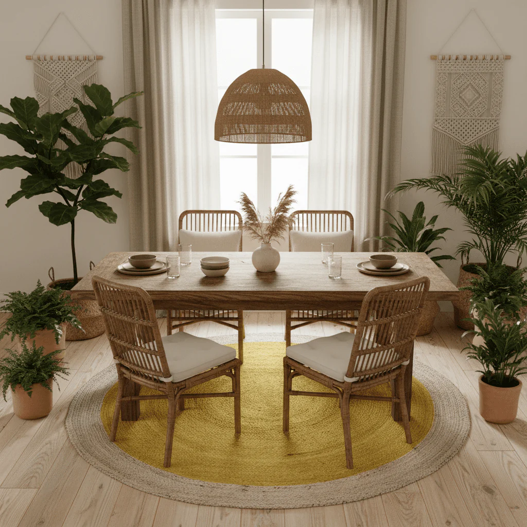 Yellow Round Jute Rug - Image 2