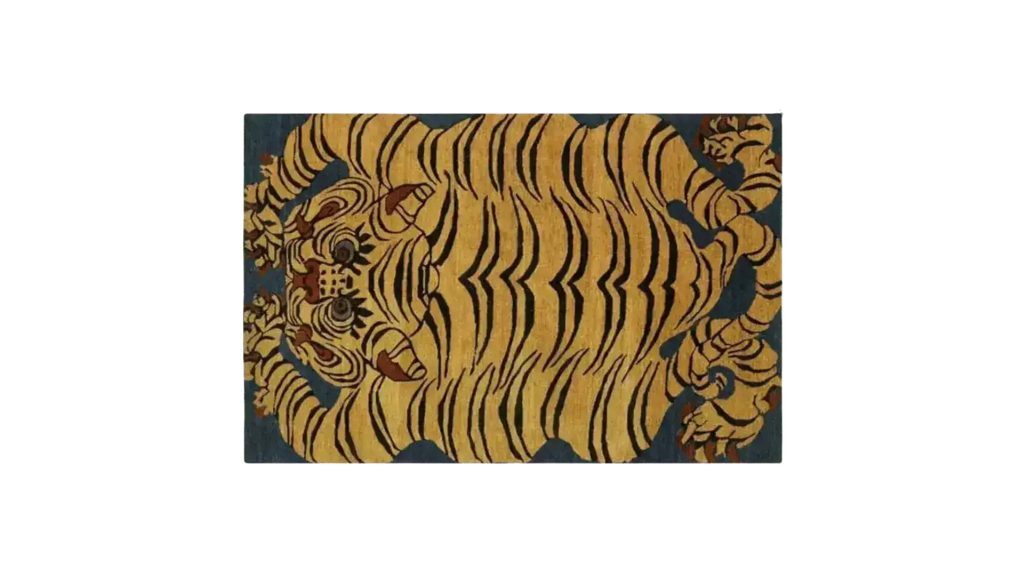Yellow Tibetan Tiger Hand Tufted Wool Rug - Image 6