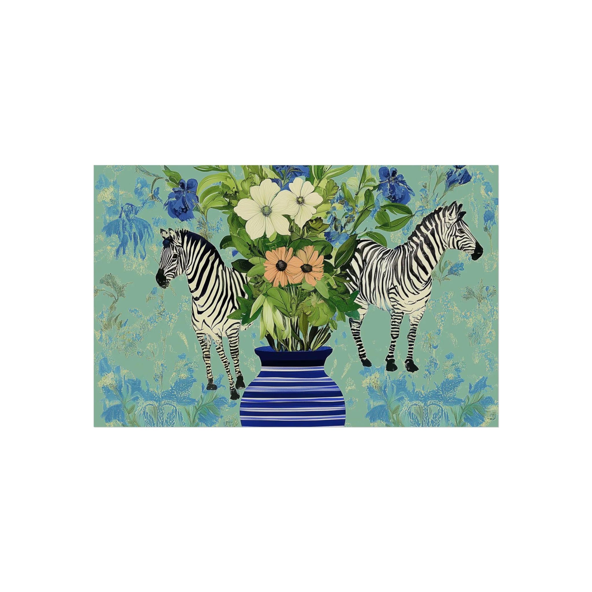 Zebra and Floral Vase Fine Art Poster - Image 13