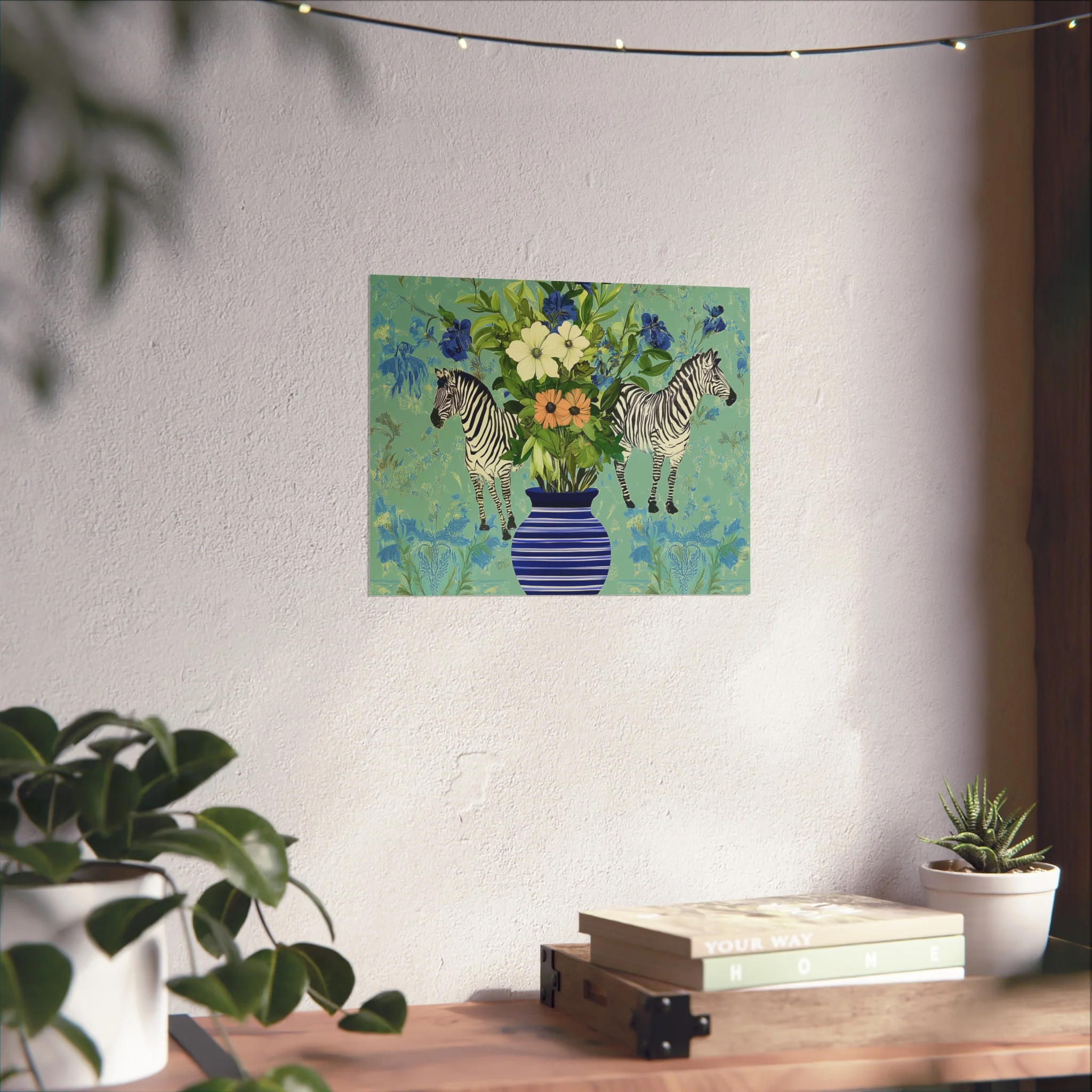Zebra and Floral Vase Fine Art Poster - Image 32