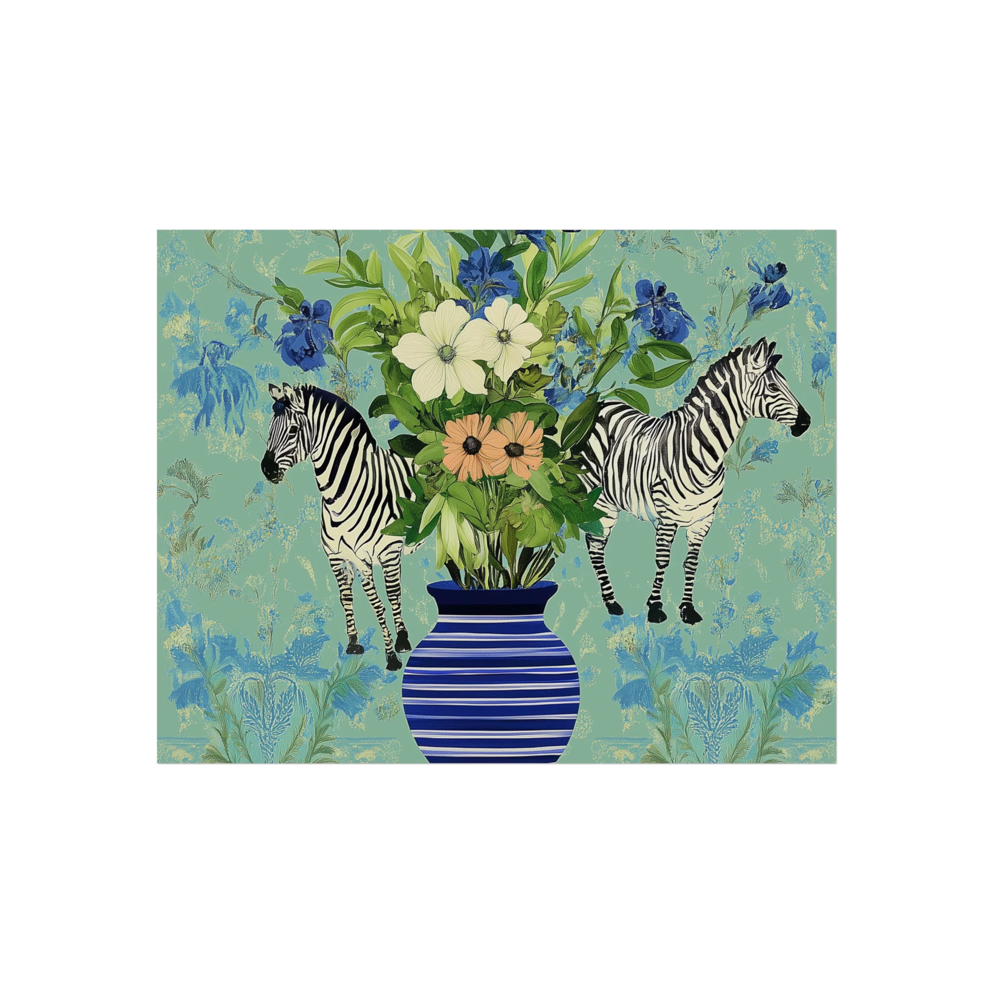 Zebra and Floral Vase Fine Art Poster - Image 8