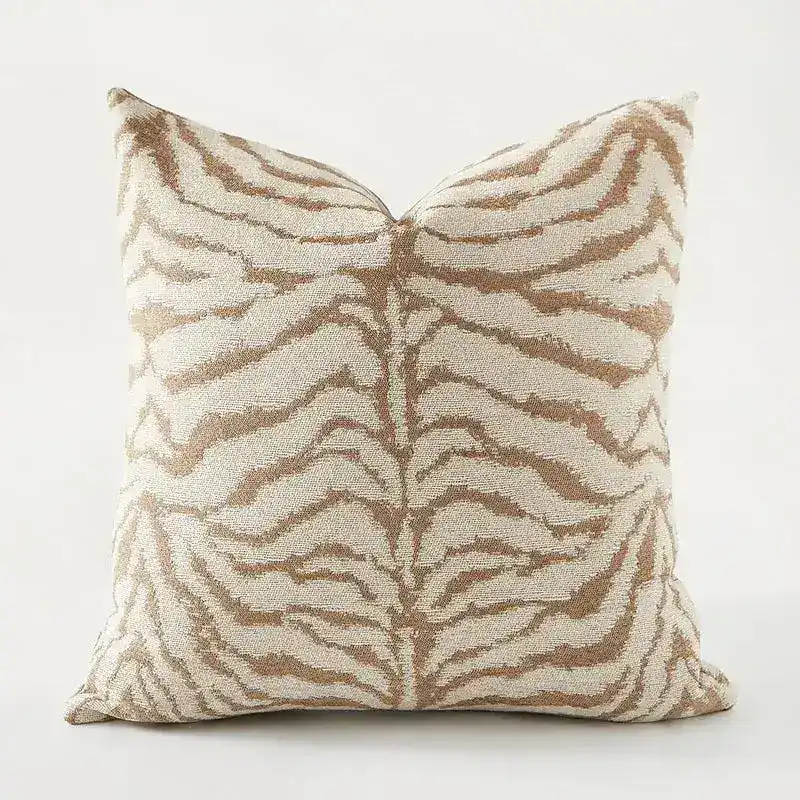 Zebra Print Jacquard Throw Pillow Cover - Image 3