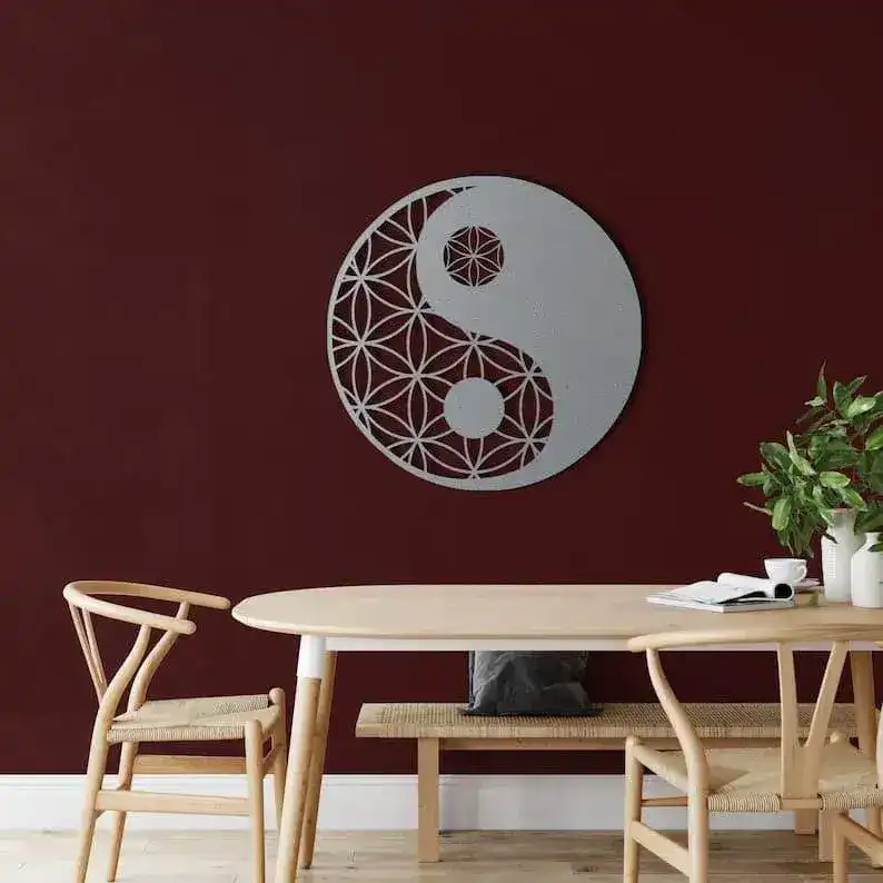 Zen Yin Yang Metal Wall Hanging Decor - Image 5