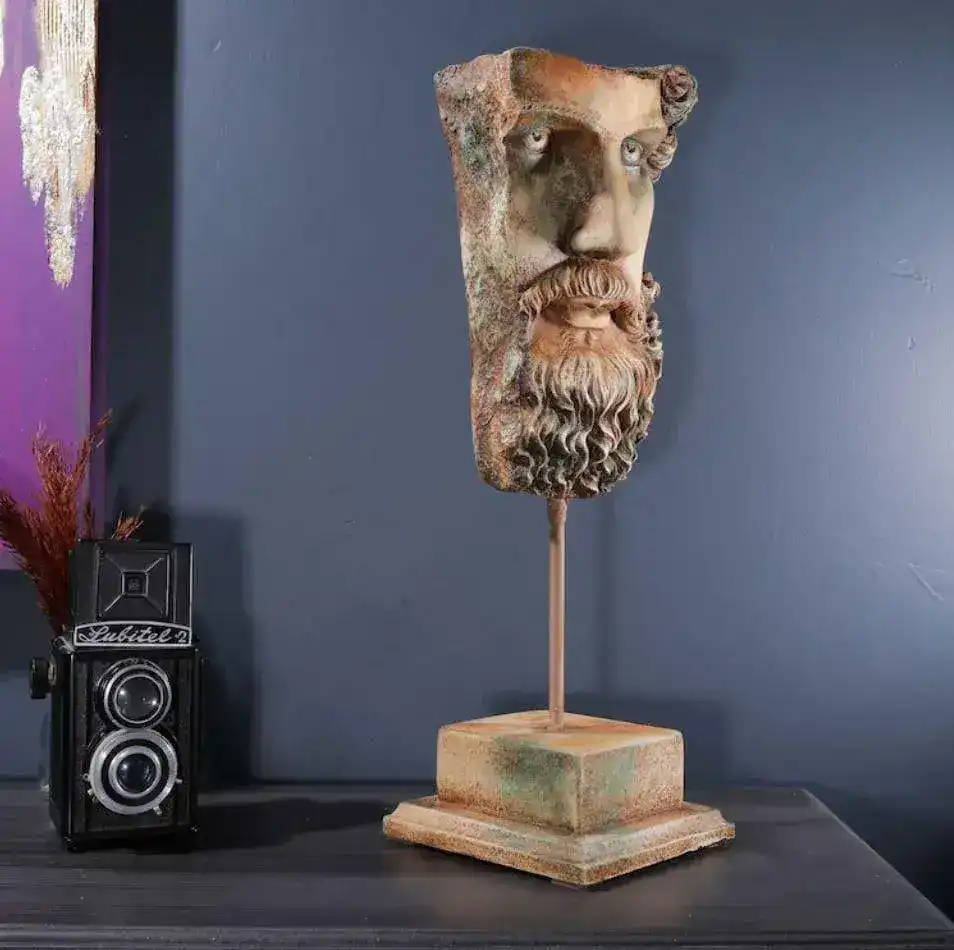 Zeus Bust Stone Sculpture - Image 7