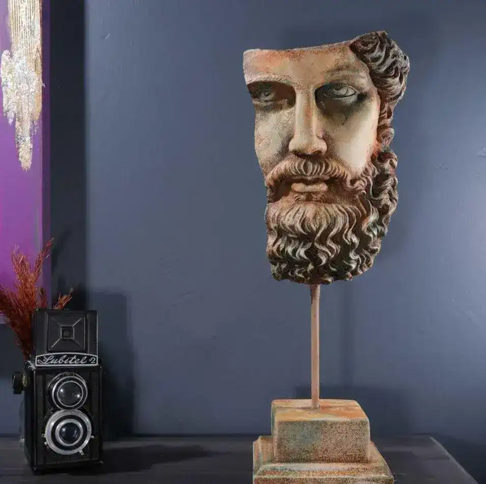 Zeus Bust Stone Sculpture - Image 8