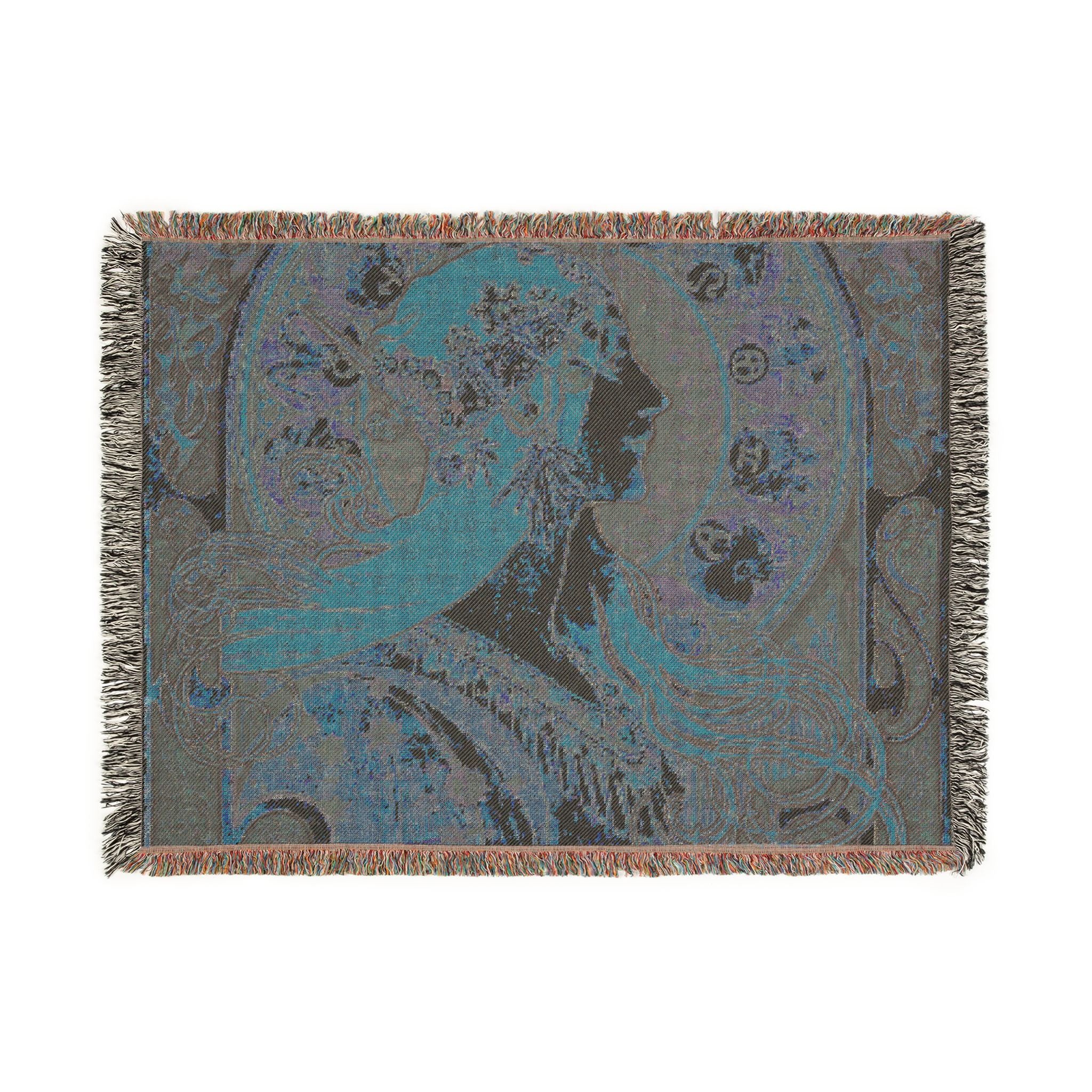 zodiaque-la-plume-alphonse-mucha | Woven Tapestry Blanket - Image 12