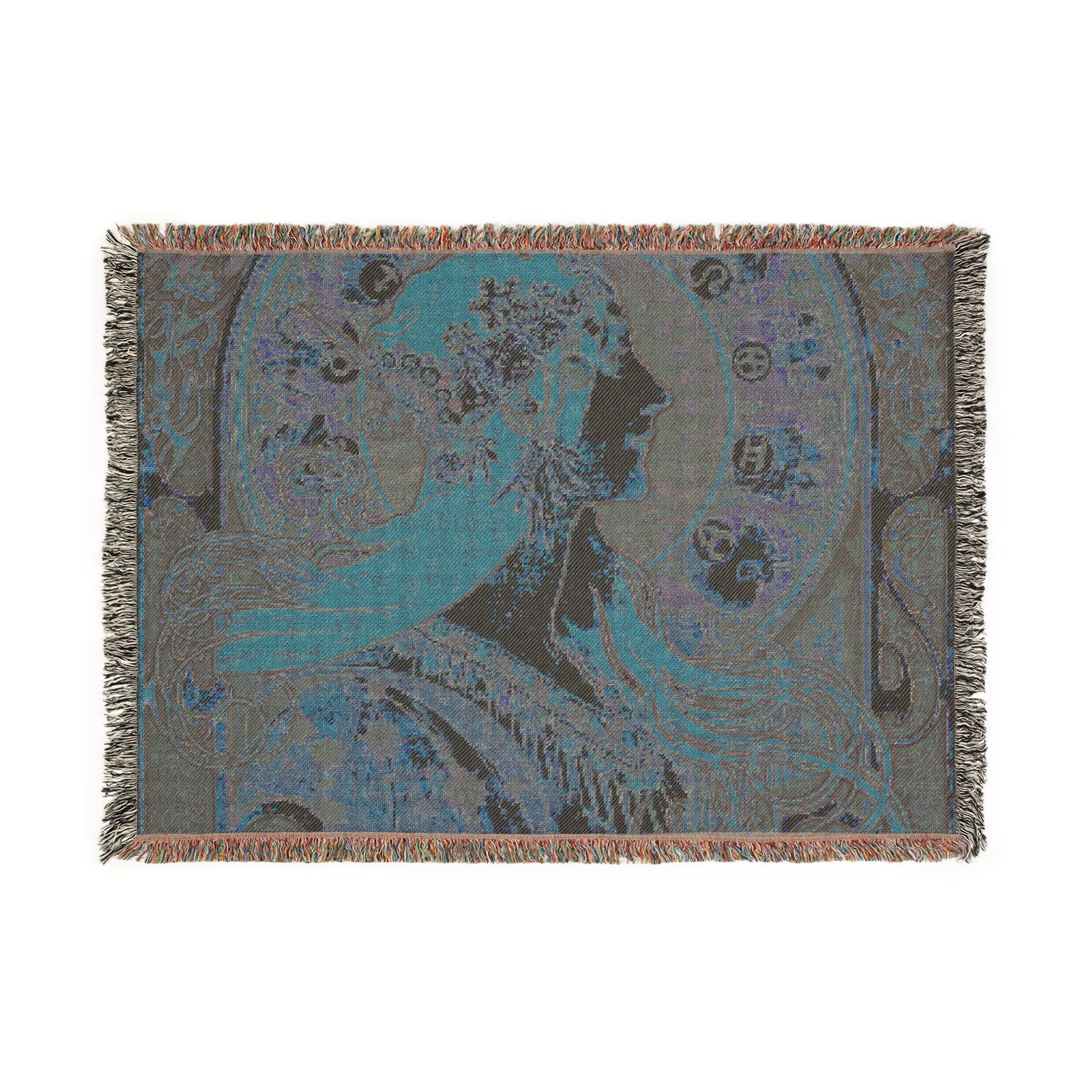 zodiaque-la-plume-alphonse-mucha | Woven Tapestry Blanket - Image 4