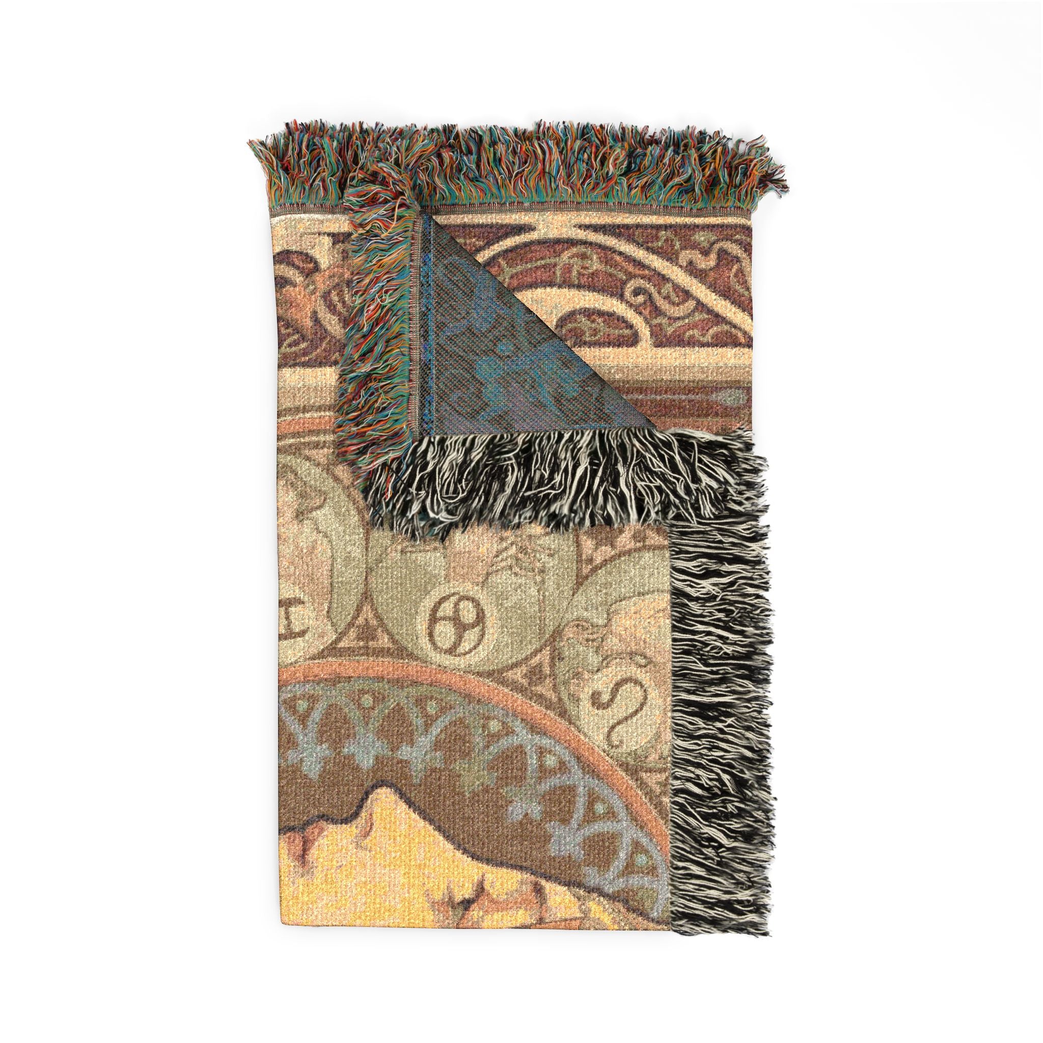 zodiaque-la-plume-alphonse-mucha | Woven Tapestry Blanket - Image 5
