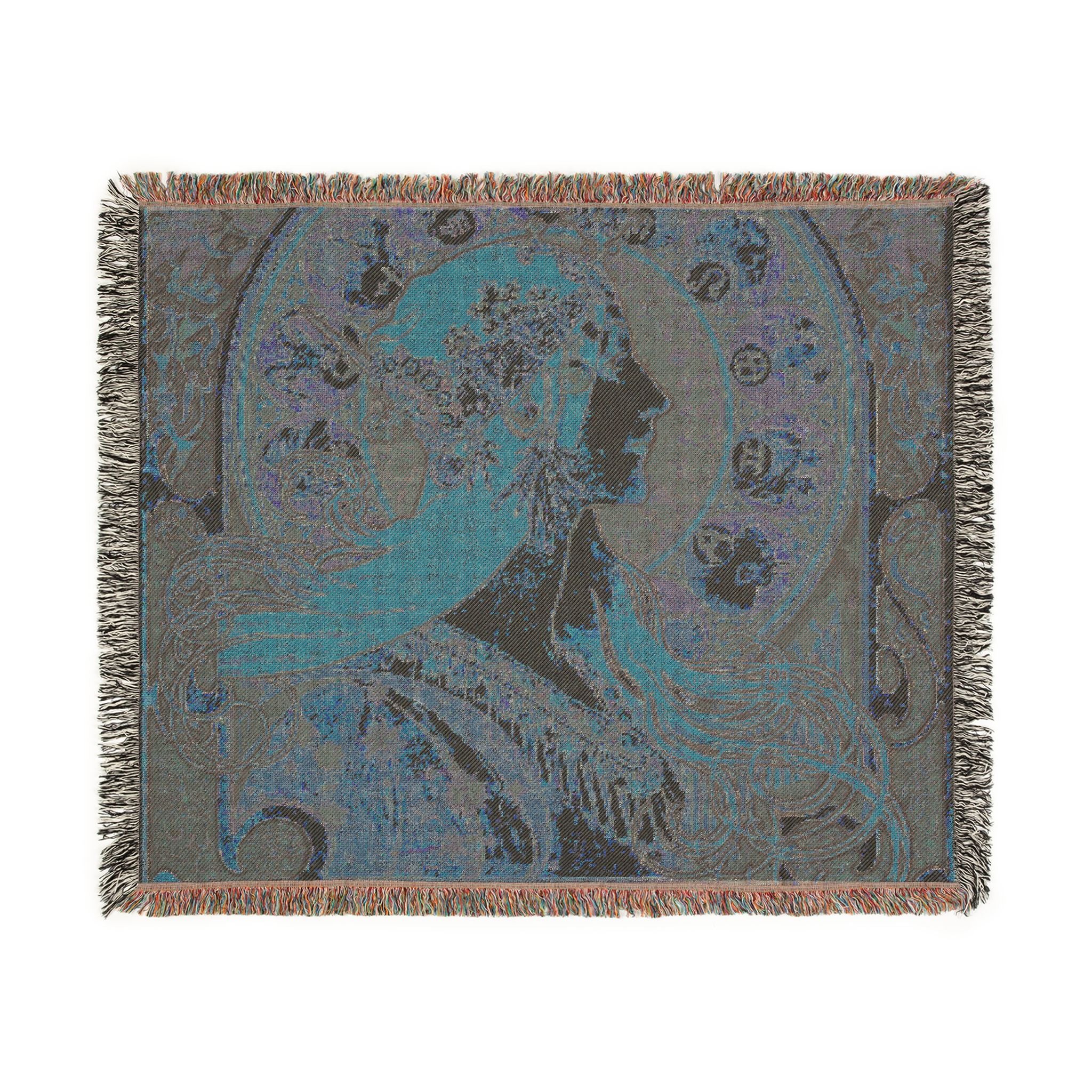 zodiaque-la-plume-alphonse-mucha | Woven Tapestry Blanket - Image 8